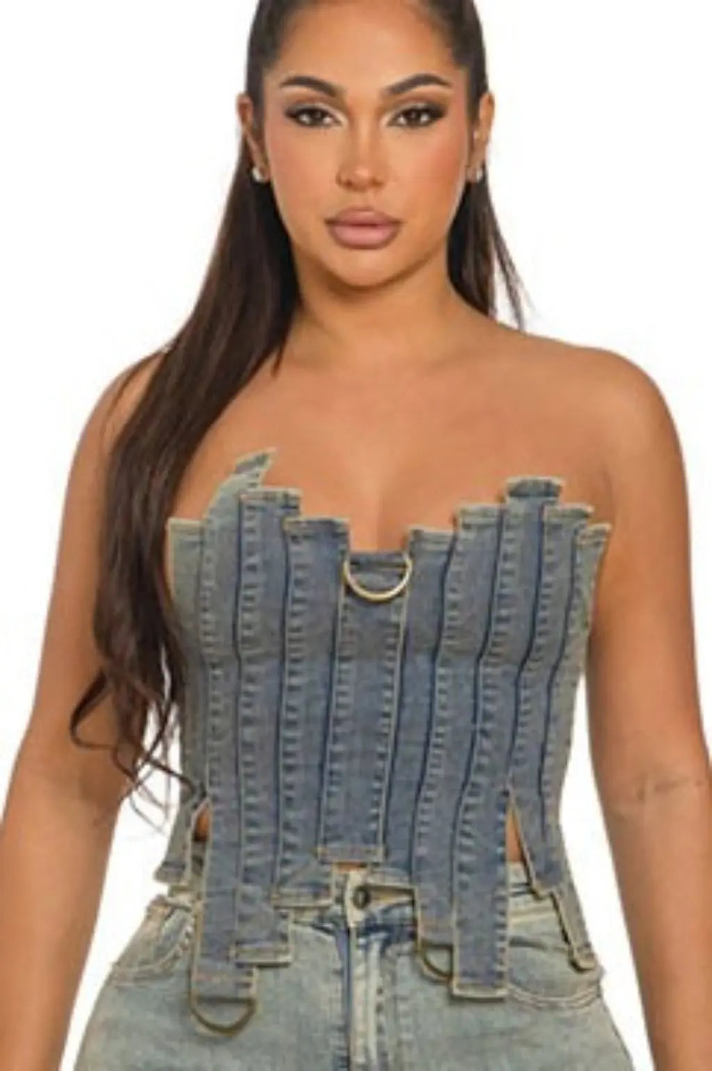 Bae Shape White Woven Corset Crop Top - Epicplacess