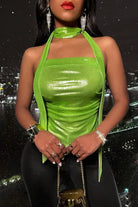 Shiny Serena Grabbing Top - Green - Epicplacess