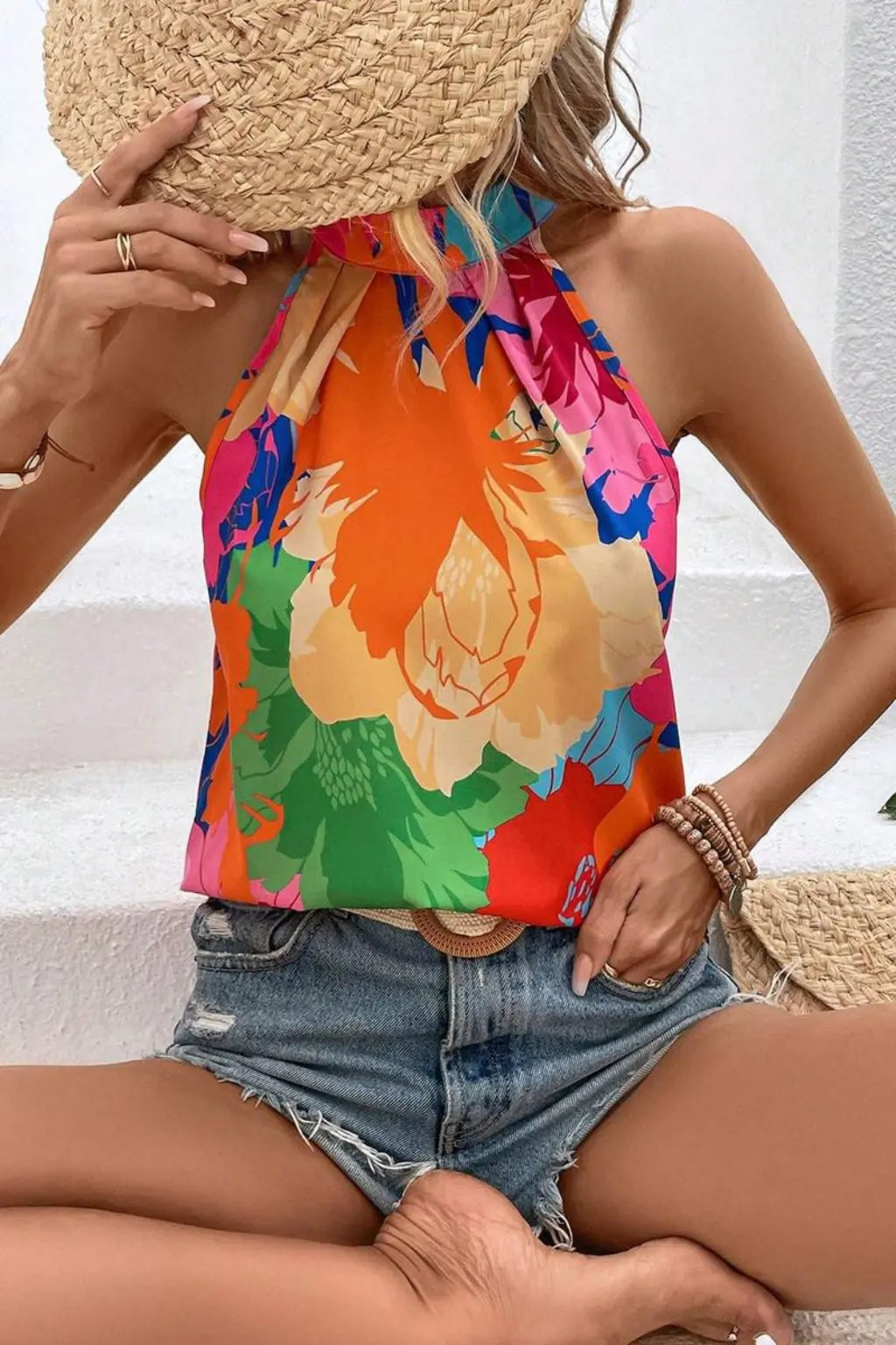 Sky Floral Is The Limit Blouse Top - Epicplacess